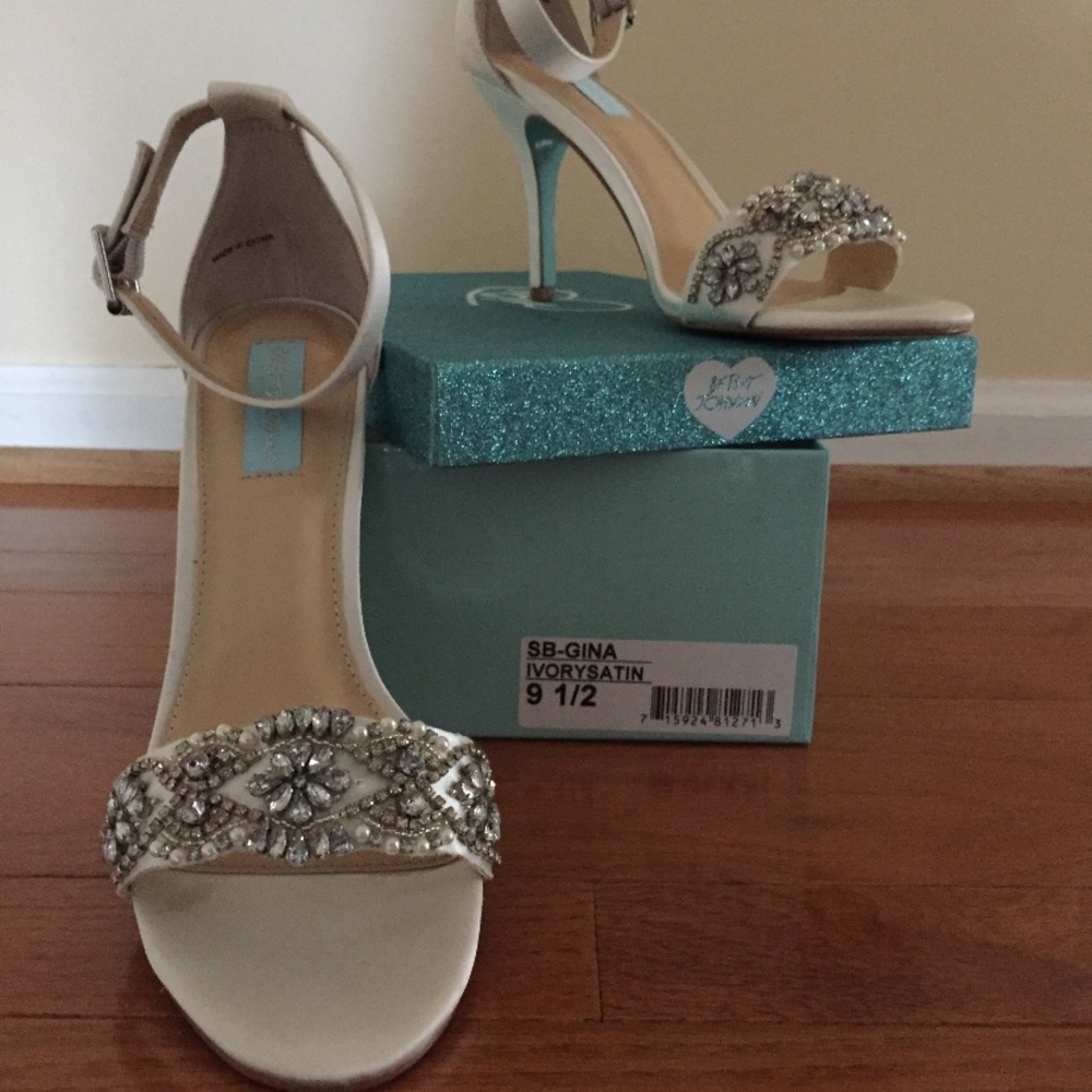 Blue by Betsey Johnson Wedding Heels, Size 9.5